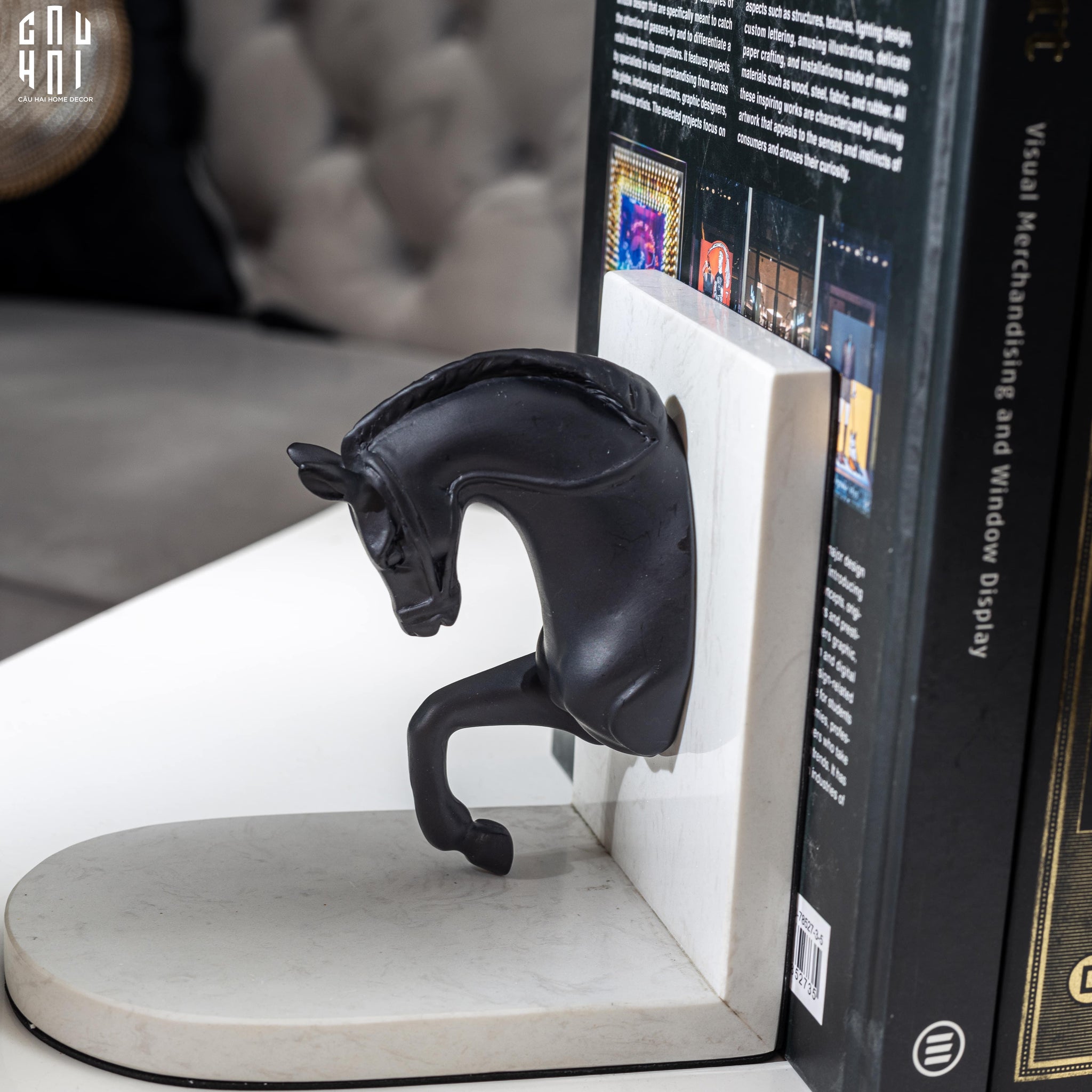 Maison Couture - Set Tượng Chặn Sách Troy Marble Stone Bookend 14x15-CẬU HAI HOME DECOR