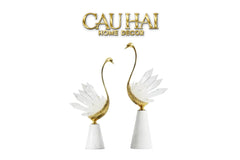 Maison Couture - Set Tượng Đôi Thiên Nga Cygne au Port Altier Royales Cristalleries 37/42-TƯỢNG TRANG TRÍ-CẬU HAI HOME DECOR