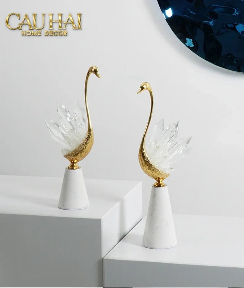 Maison Couture - Set Tượng Đôi Thiên Nga Cygne au Port Altier Royales Cristalleries 37/42-CẬU HAI HOME DECOR