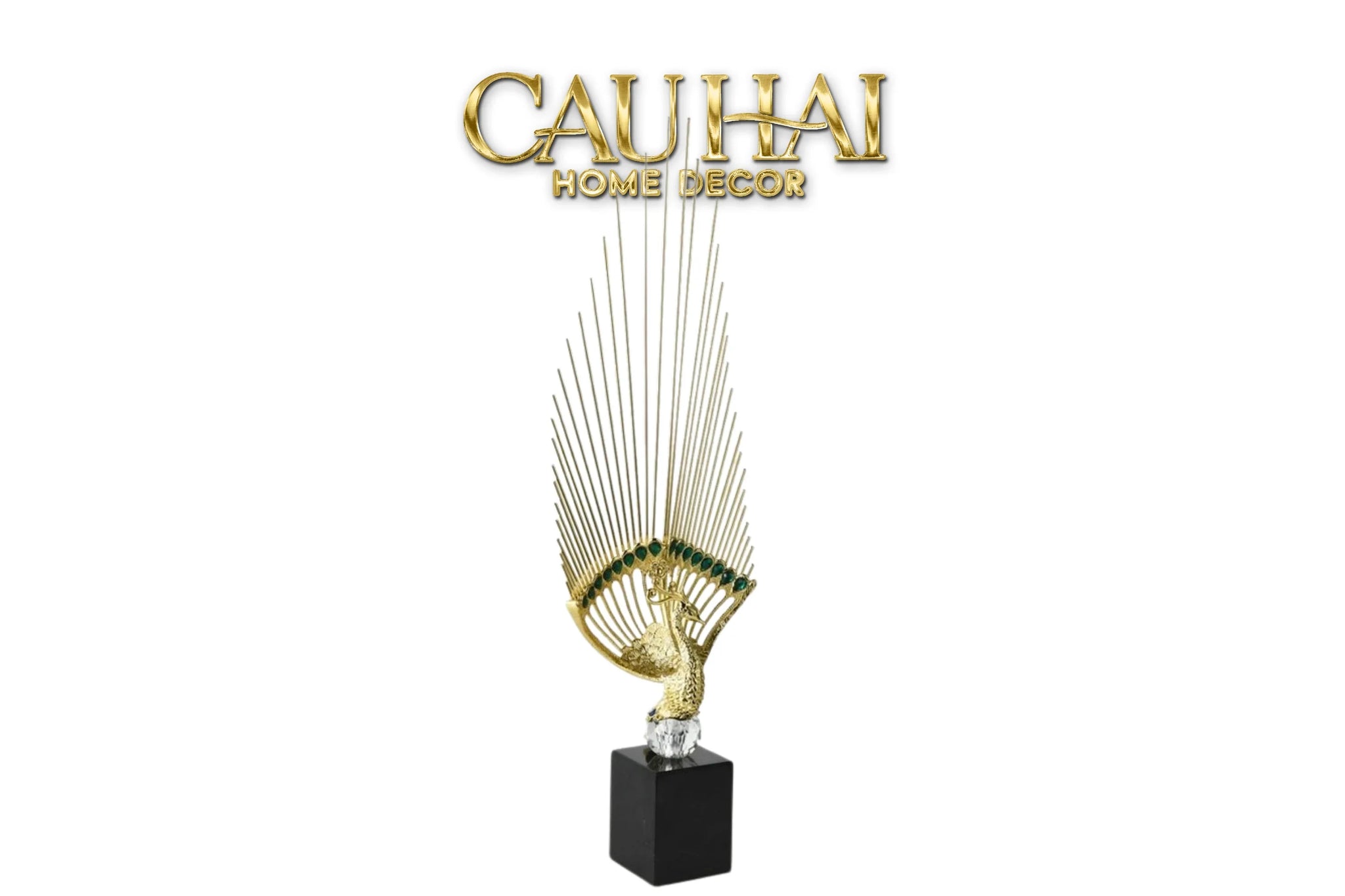 Maison Couture - Set Tượng Khổng Tước Éventail de l’Empereur Plumage de Paon H66-CẬU HAI HOME DECOR