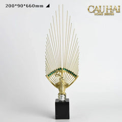 Maison Couture - Set Tượng Khổng Tước Éventail de l’Empereur Plumage de Paon H66-CẬU HAI HOME DECOR