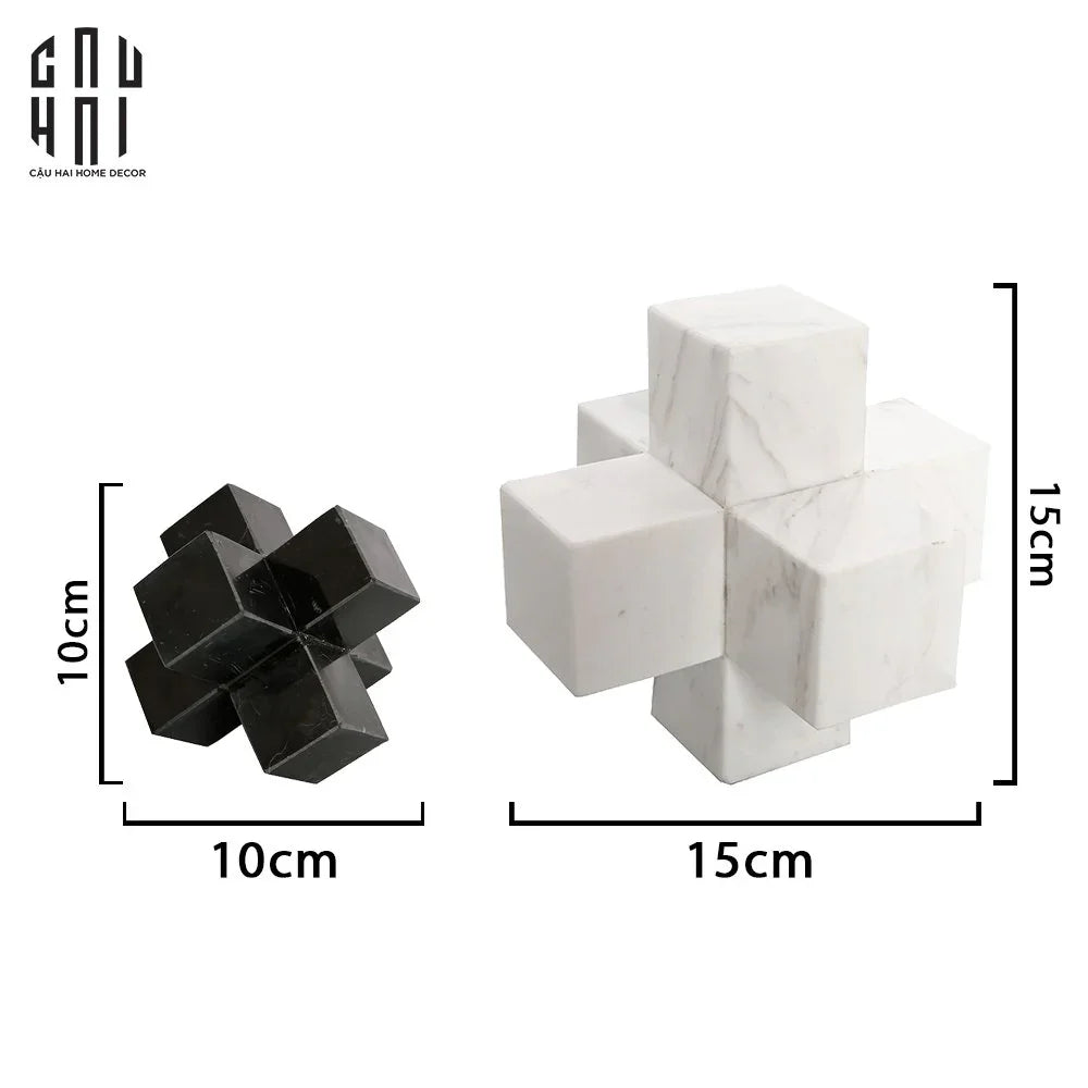 Maison Couture - Set Tượng Marble Cross Reflection - Ss25-TƯỢNG TRANG TRÍ-CẬU HAI HOME DECOR