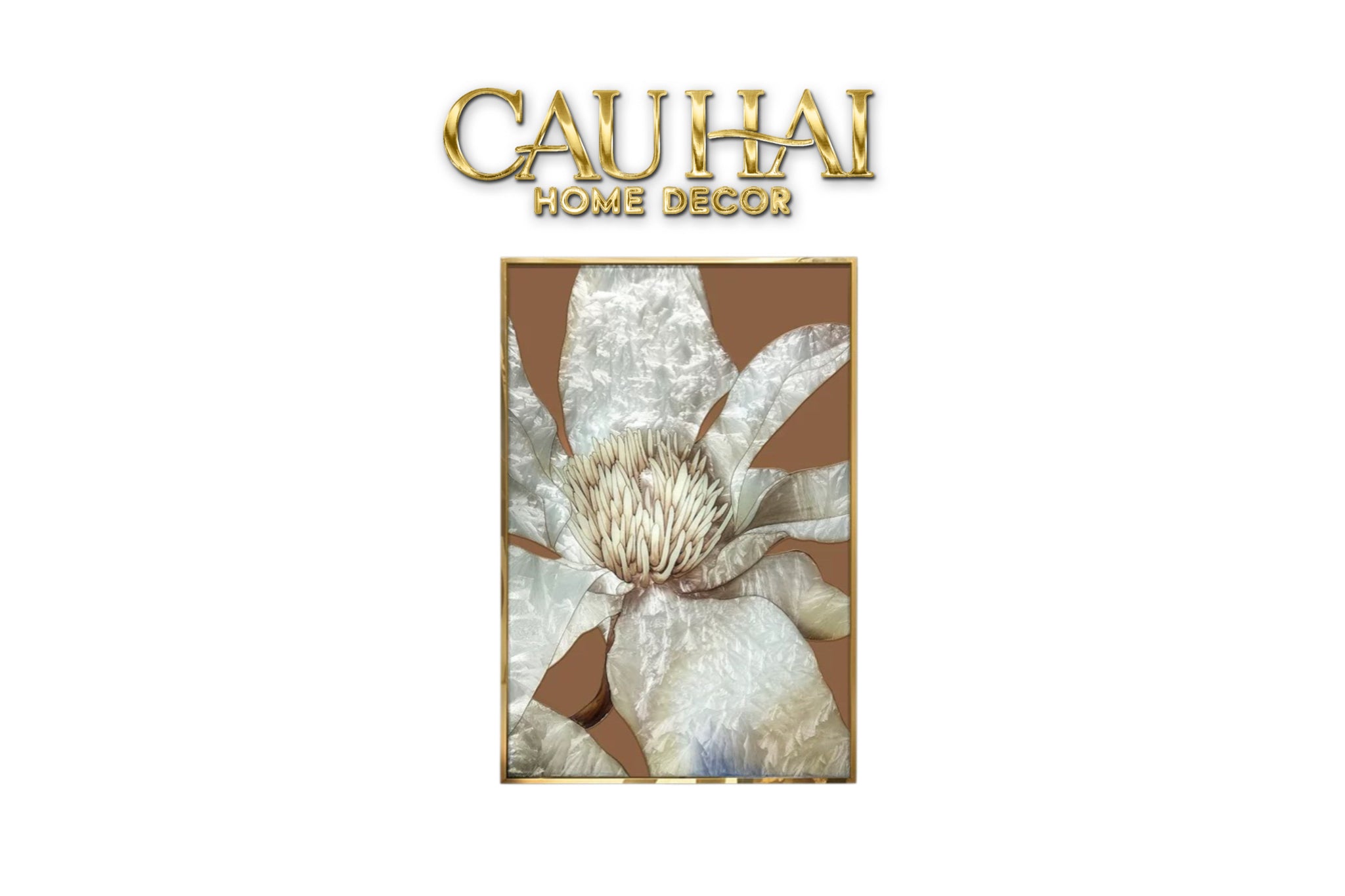 Maison Couture - Tranh Khảm Men Thuỷ Tinh Thủ Công Khung Thép Không Gỉ Gilded Prism Enamel - Crystal Bloom 70x100-CẬU HAI HOME DECOR