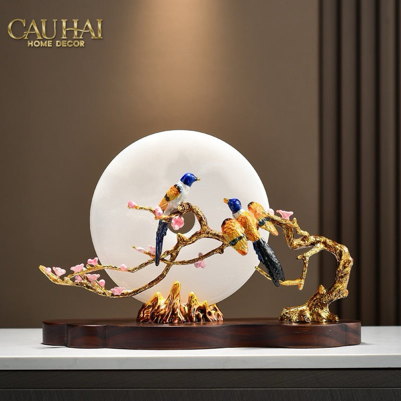 Maison Couture - Tượng Bạch Ngọc Hoàng Yến - Oriental White Jade Canary 23x37cm-CẬU HAI HOME DECOR