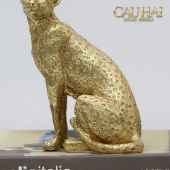 Maison Couture - Tượng Báo Bằng Đồng - Majetic Laiton Brasson Panther Ornaments 13x6.5x14-CẬU HAI HOME DECOR