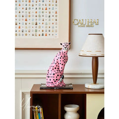 Maison Couture - Tượng Báo Hồng Gốm Sứ Pink Polka Leopard 22x32-CẬU HAI HOME DECOR