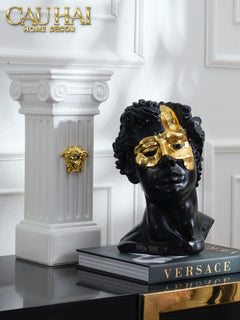 Maison Couture - Tượng Bình Hoa Cột La Mã Mythology Ionic Medusa Roman Column H43-TƯỢNG TRANG TRÍ-CẬU HAI HOME DECOR