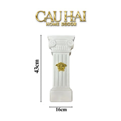 Maison Couture - Tượng Bình Hoa Cột La Mã Mythology Ionic Medusa Roman Column H43-TƯỢNG TRANG TRÍ-CẬU HAI HOME DECOR