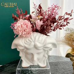 Maison Couture - Tượng Bình Hoa Medusa V Class Vase - Blue / Blanc-TƯỢNG TRANG TRÍ-CẬU HAI HOME DECOR