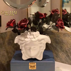 Maison Couture - Tượng Bình Hoa Medusa V Class Vase - Blue / Blanc-TƯỢNG TRANG TRÍ-CẬU HAI HOME DECOR