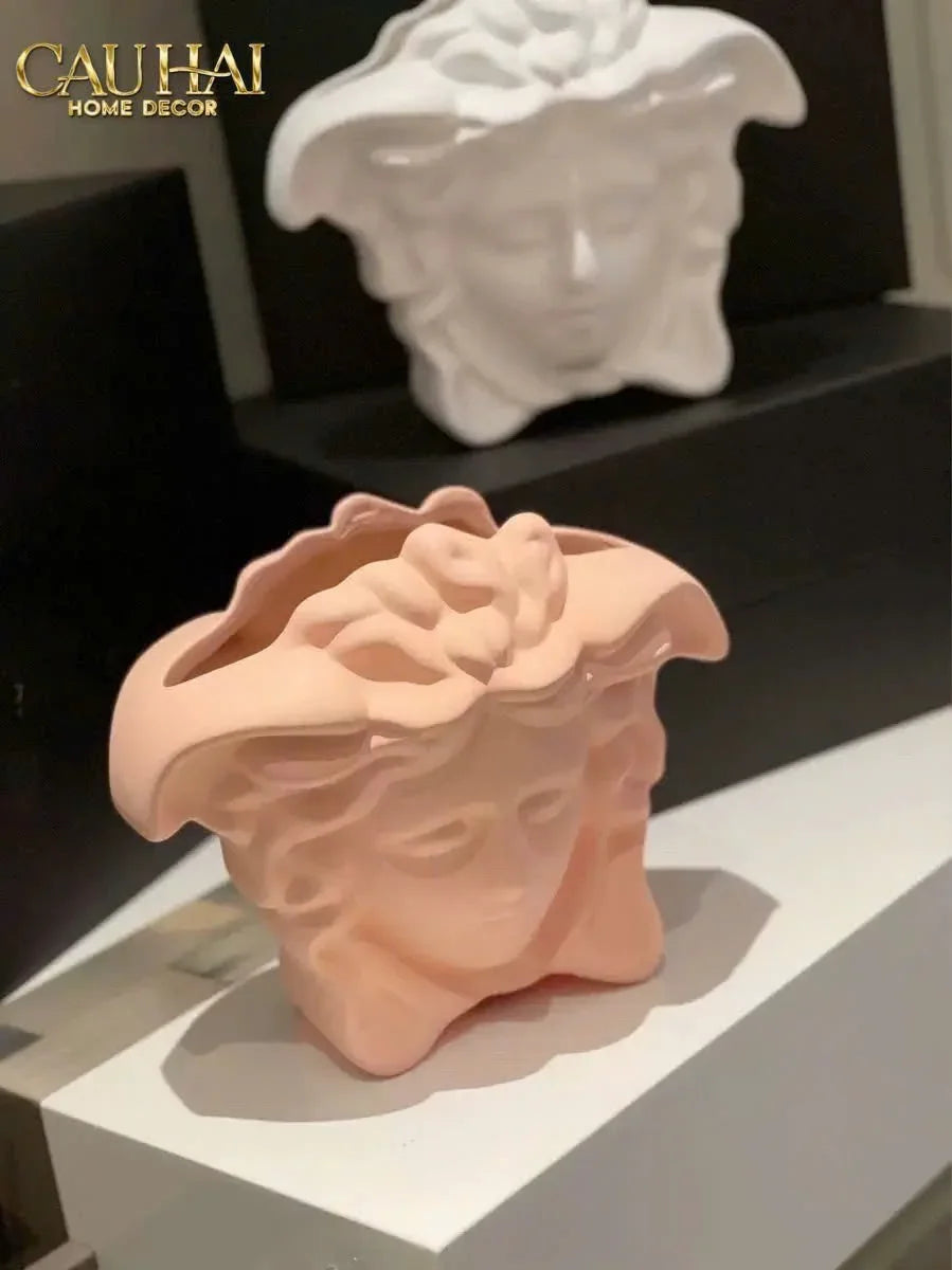 Maison Couture - Tượng Bình Hoa Medusa V Class Vase - Blue / Blanc-TƯỢNG TRANG TRÍ-CẬU HAI HOME DECOR