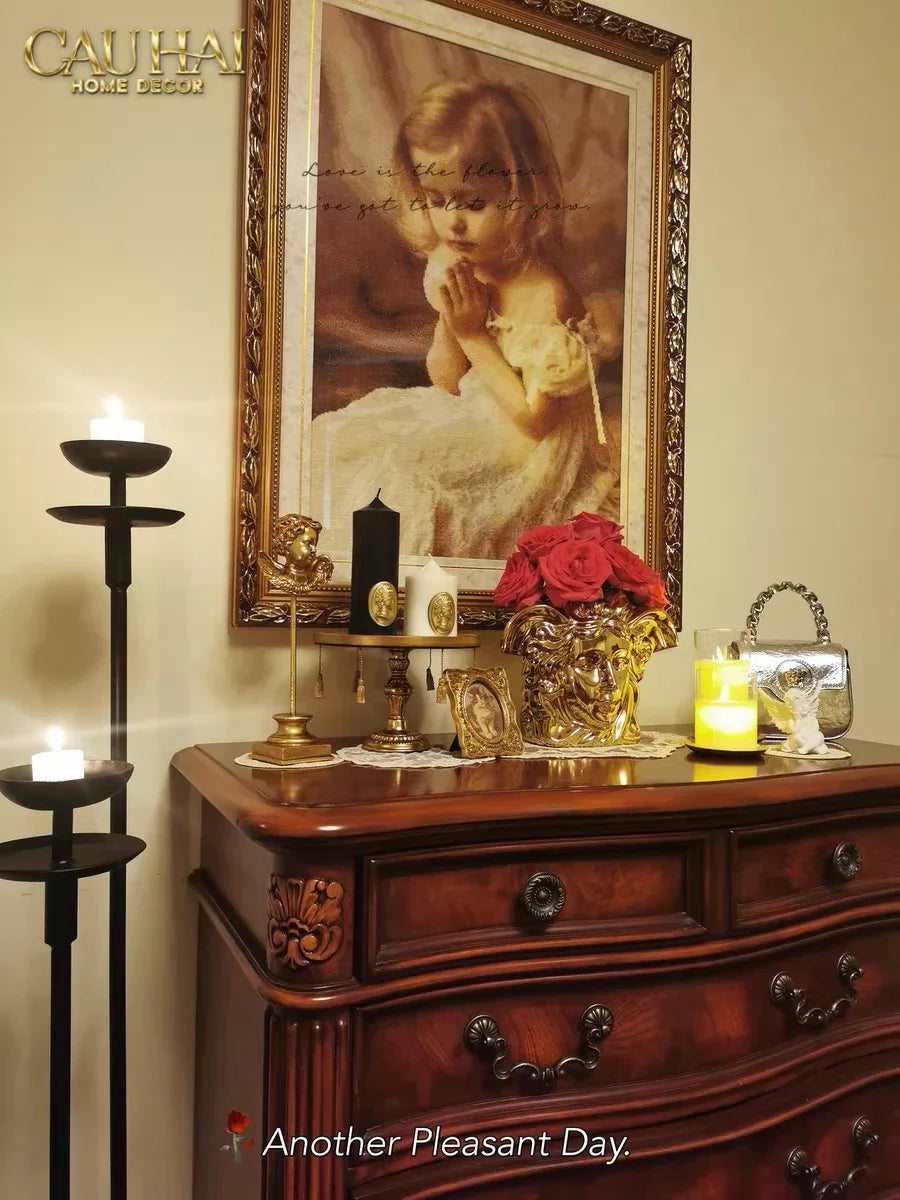 Maison Couture - Tượng Bình Hoa V Class Golden Goddess Medusa Fascination 20x34x22-TƯỢNG TRANG TRÍ-CẬU HAI HOME DECOR
