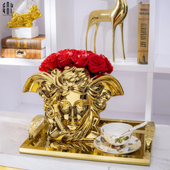 Maison Couture - Tượng Bình Hoa V Class Golden Goddess Medusa Fascination 20x34x22-CẬU HAI HOME DECOR