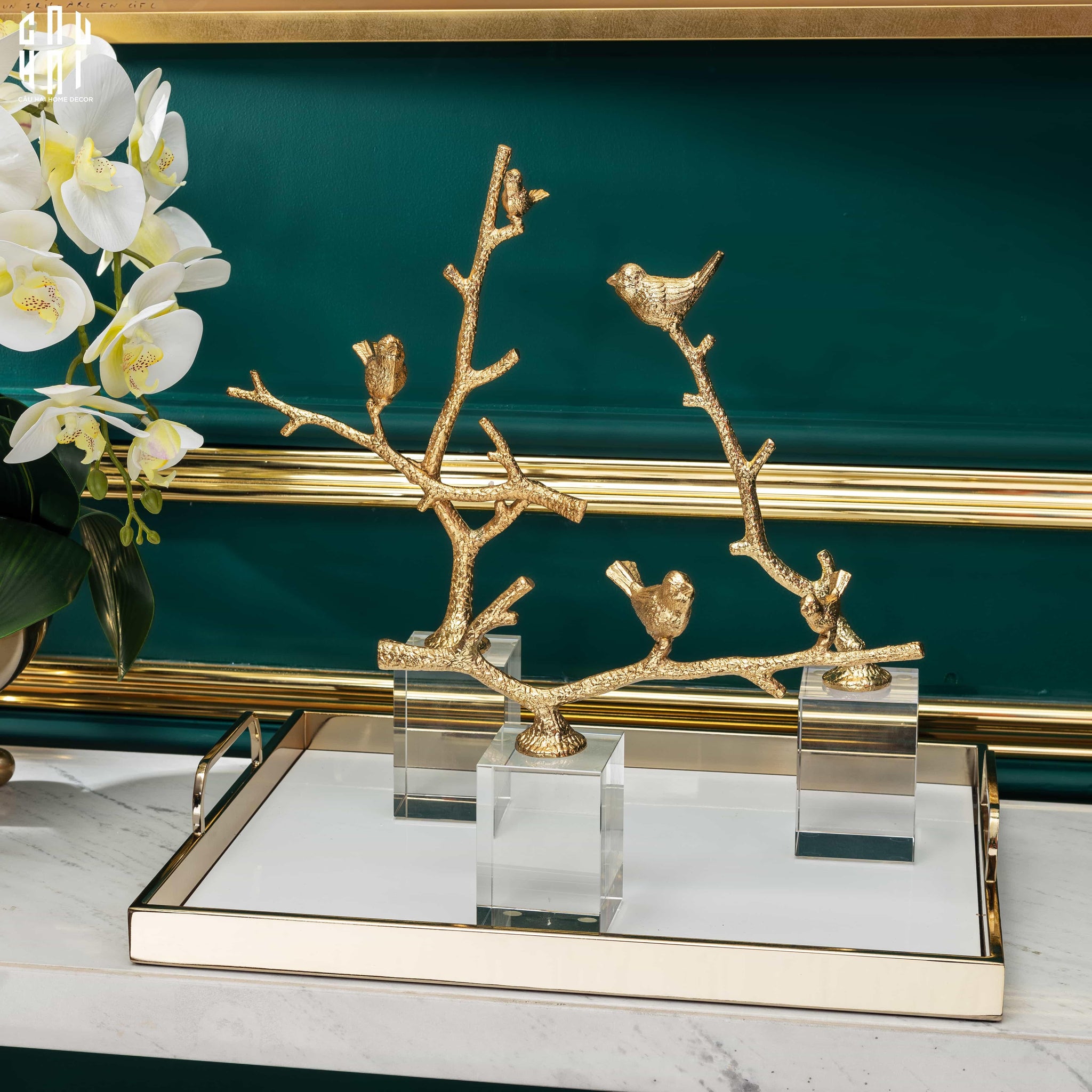 Maison Couture - Tượng Brasson Crystal Four Seasons Bird Ss25-TƯỢNG TRANG TRÍ-CẬU HAI HOME DECOR