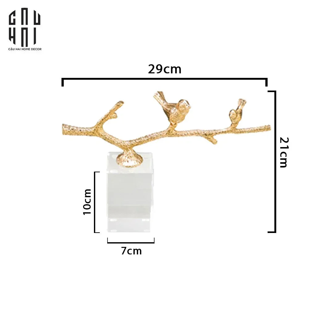Maison Couture - Tượng Brasson Crystal Four Seasons Bird Ss25-TƯỢNG TRANG TRÍ-CẬU HAI HOME DECOR