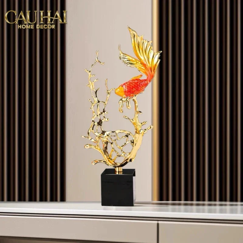 Maison Couture - Tượng Cá Chép Vượt Vũ Môn Coralia Impériale Ss25-CẬU HAI HOME DECOR