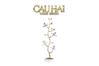 Maison Couture - Tượng Cây Nở Hoa Bằng Đồng Đá Thạch Anh Trắng Brasson Quartz Golden Hesperides 22x65-TƯỢNG TRANG TRÍ-CẬU HAI HOME DECOR