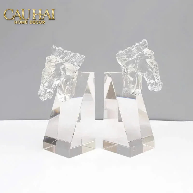 Maison Couture - Tượng Chặn Sách Đơn - Ngựa Pha Lê Cristalleries Cheval Bookend-CẬU HAI HOME DECOR