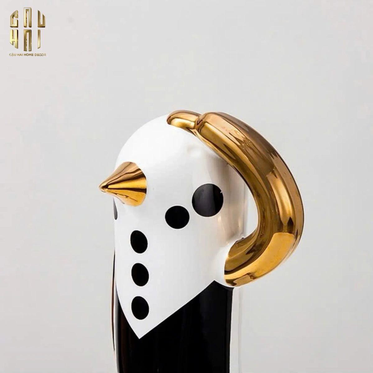Maison Couture - Tượng Chim Cánh Cụt Gentle Penguin Tuxedo Bằng Sứ Tráng Men Cao Cấp H23x11-TƯỢNG TRANG TRÍ-CẬU HAI HOME DECOR