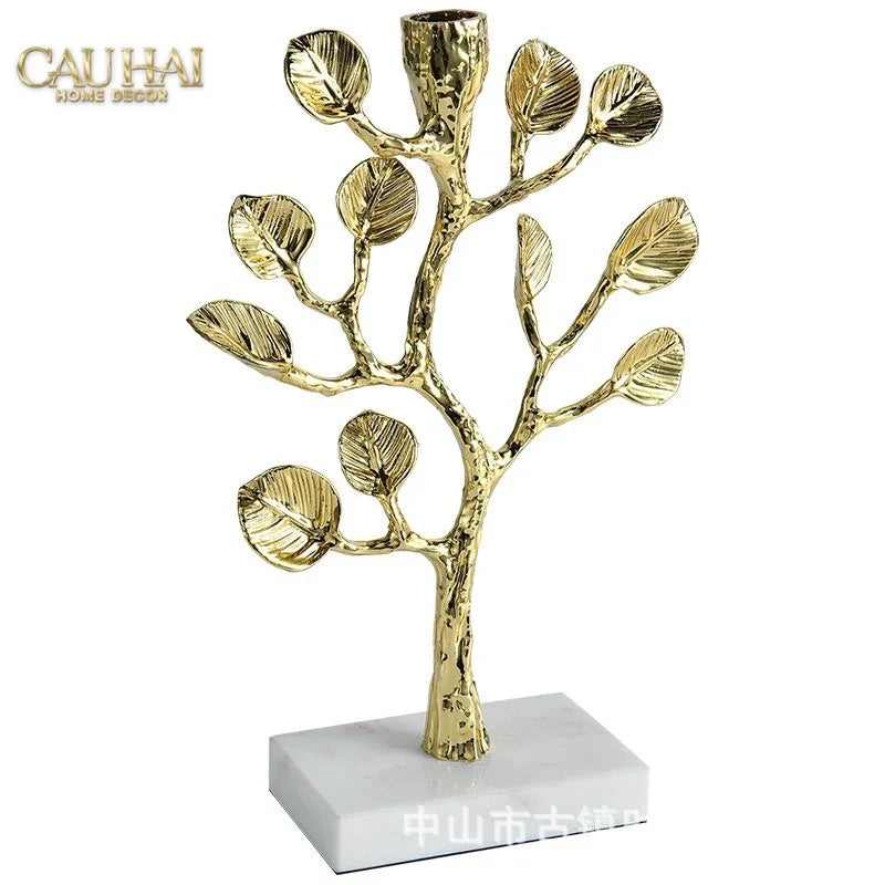 Maison Couture - Tượng Đế Nến Nhánh Cây Trang Trí Bằng Đồng Elysian Divinity Aquarium Branch H27-TƯỢNG TRANG TRÍ-CẬU HAI HOME DECOR