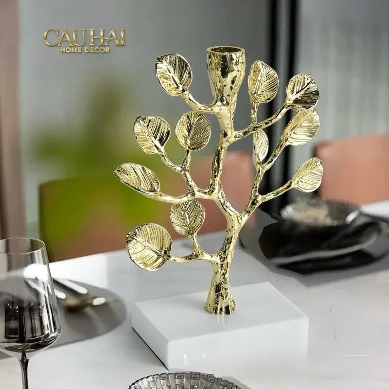 Maison Couture - Tượng Đế Nến Nhánh Cây Trang Trí Bằng Đồng Elysian Divinity Aquarium Branch H27-TƯỢNG TRANG TRÍ-CẬU HAI HOME DECOR