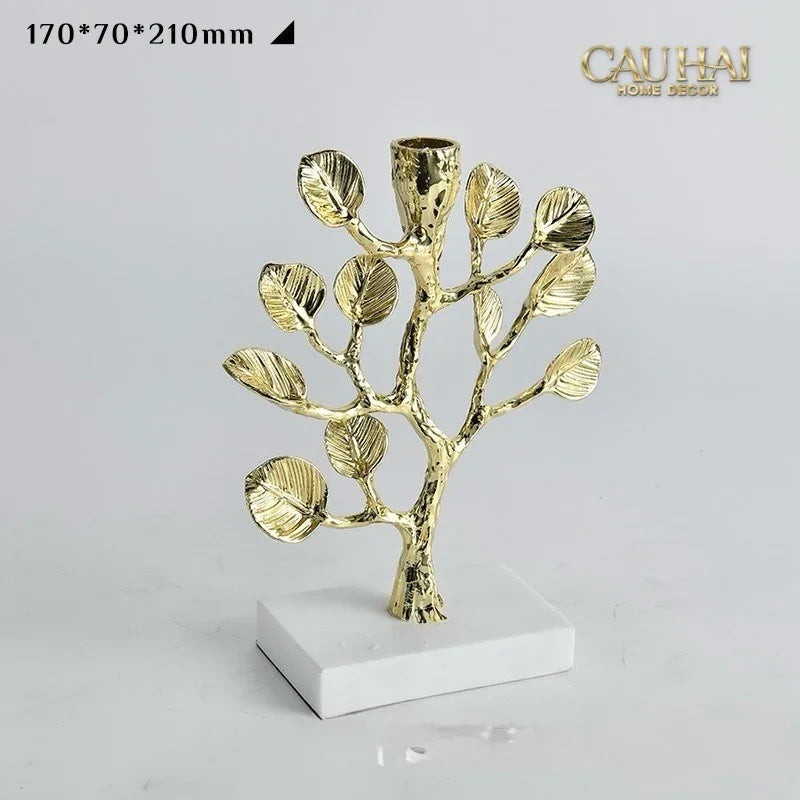 Maison Couture - Tượng Đế Nến Nhánh Cây Trang Trí Bằng Đồng Elysian Divinity Aquarium Branch H27-TƯỢNG TRANG TRÍ-CẬU HAI HOME DECOR