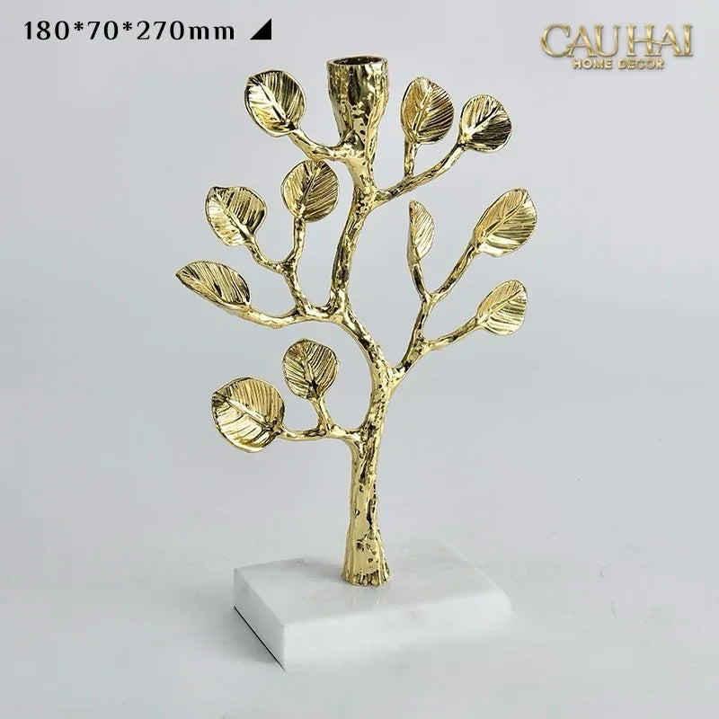 Maison Couture - Tượng Đế Nến Nhánh Cây Trang Trí Bằng Đồng Elysian Divinity Aquarium Branch H27-CẬU HAI HOME DECOR