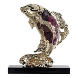 Maison Couture - Tượng Đồng Cá Chép Đá Thạch Anh Tím Royale Amethyst Dragon Ascend H22x29-TƯỢNG TRANG TRÍ-CẬU HAI HOME DECOR-CẬU HAI HOME DECOR