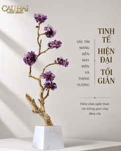 Maison Couture - Tượng Đồng Cây Trí Tuệ Đá Thạch Anh Tím Tree Of Wisdom Amethyst H55-TƯỢNG TRANG TRÍ-CẬU HAI HOME DECOR