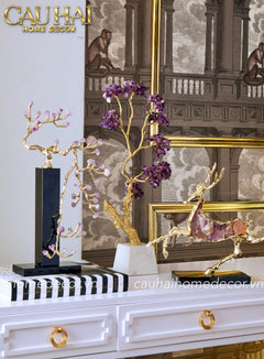 Maison Couture - Tượng Đồng Cây Trí Tuệ Đá Thạch Anh Tím Tree Of Wisdom Amethyst H55-TƯỢNG TRANG TRÍ-CẬU HAI HOME DECOR