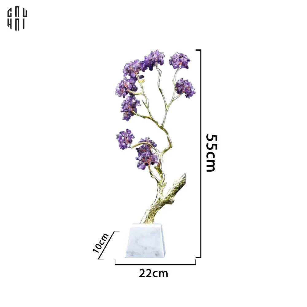 Maison Couture - Tượng Đồng Cây Trí Tuệ Đá Thạch Anh Tím Tree Of Wisdom Amethyst H55-TƯỢNG TRANG TRÍ-CẬU HAI HOME DECOR
