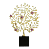 Maison Couture - Tượng Thân Cây Bằng Đồng Đá Thạch Anh Tím Brasson Amethyst Jardin De Vie 20x34