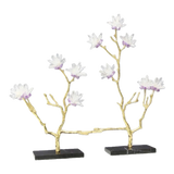 Maison Couture - Tượng Nhánh Cây Đồng Đá Thạch Anh Trắng - Les Fleurs White Quartz 27x50