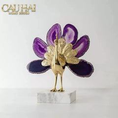 Maison Couture - Tượng Đồng Mã Não Khổng Tước Brasson Onyx Paon The Vanity Of Hera-CẬU HAI HOME DECOR