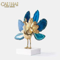 Maison Couture - Tượng Đồng Mã Não Khổng Tước Brasson Onyx Paon The Vanity Of Hera-CẬU HAI HOME DECOR