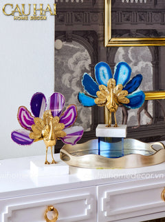 Maison Couture - Tượng Đồng Mã Não Khổng Tước Brasson Onyx Paon The Vanity Of Hera-CẬU HAI HOME DECOR