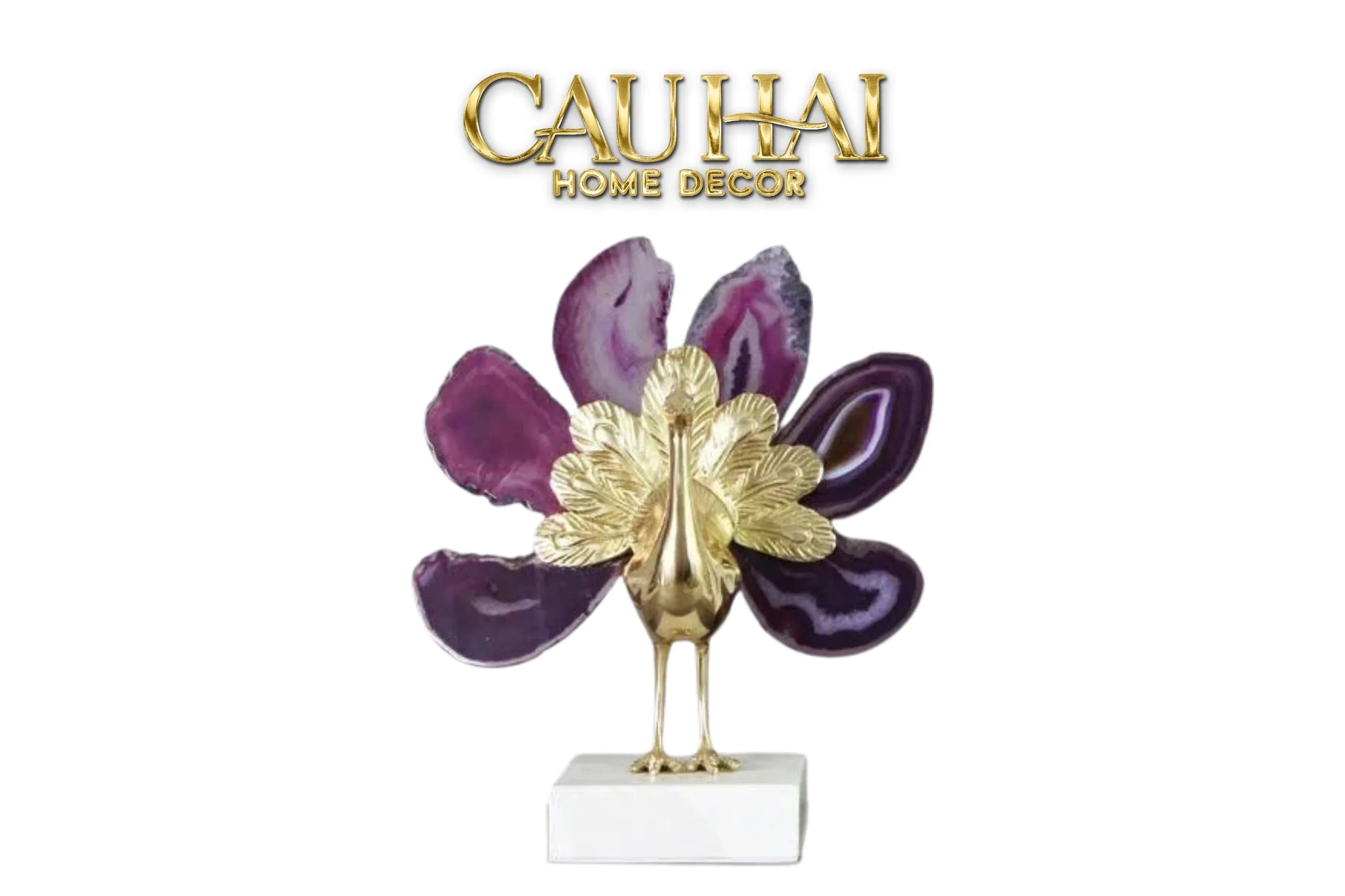 Maison Couture - Tượng Đồng Mã Não Khổng Tước Brasson Onyx Paon The Vanity Of Hera-CẬU HAI HOME DECOR