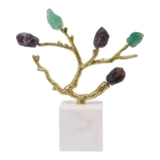 Maison Couture - Tượng Đồng Nhánh Cây Đá Thạch Anh Amethyst Aventurine Tree of Fortune 25x8x26