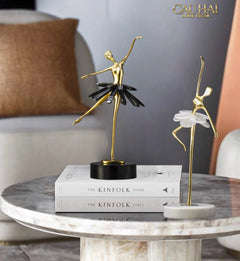 Maison Couture - Tượng Đồng Pha Lê Cô Gái Ballet Golden Ballerina Continental 10x30-CẬU HAI HOME DECOR