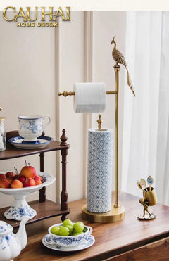 Maison Couture - Tượng Giá Treo Khăn Khổng Tước Bằng Đồng Royale Paon Bathroom Vanity 16x67-CẬU HAI HOME DECOR