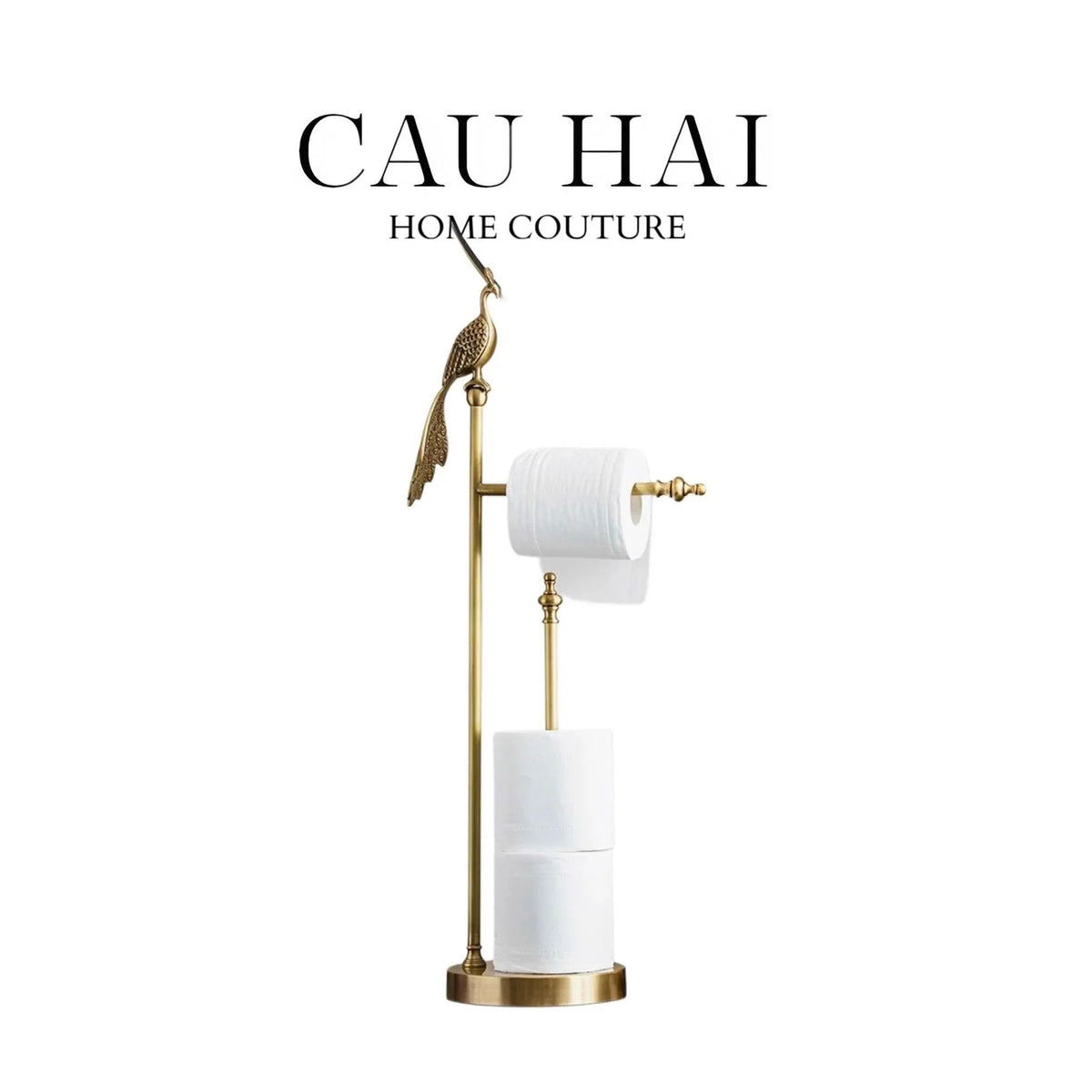 Maison Couture - Tượng Giá Treo Khăn Khổng Tước Bằng Đồng Royale Paon Bathroom Vanity 16x67-TƯỢNG TRANG TRÍ-Đối tác tại Trung Quốc theo từng đơn đặt hàng-CẬU HAI HOME DECOR