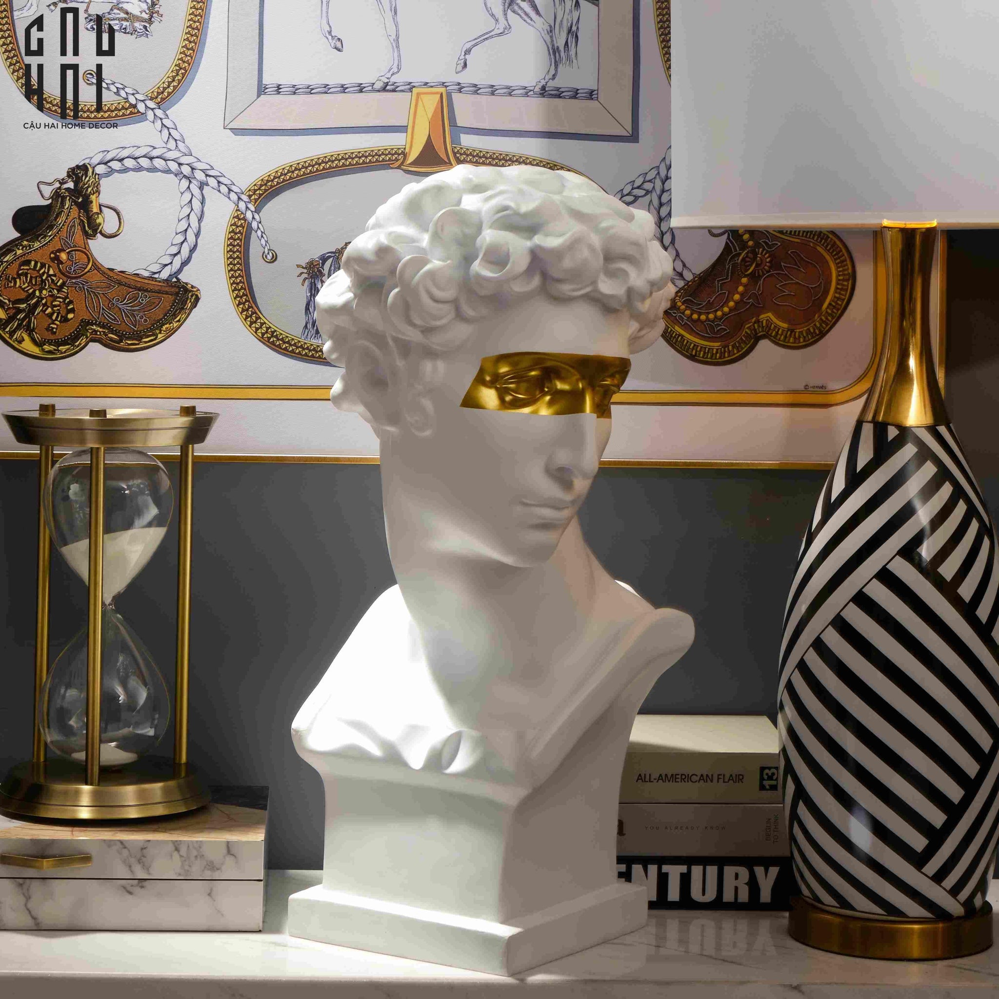 Maison Couture - Tượng Giuliano Masque Doré Spéciale Limitée 60Cm-TƯỢNG TRANG TRÍ-CẬU HAI HOME DECOR
