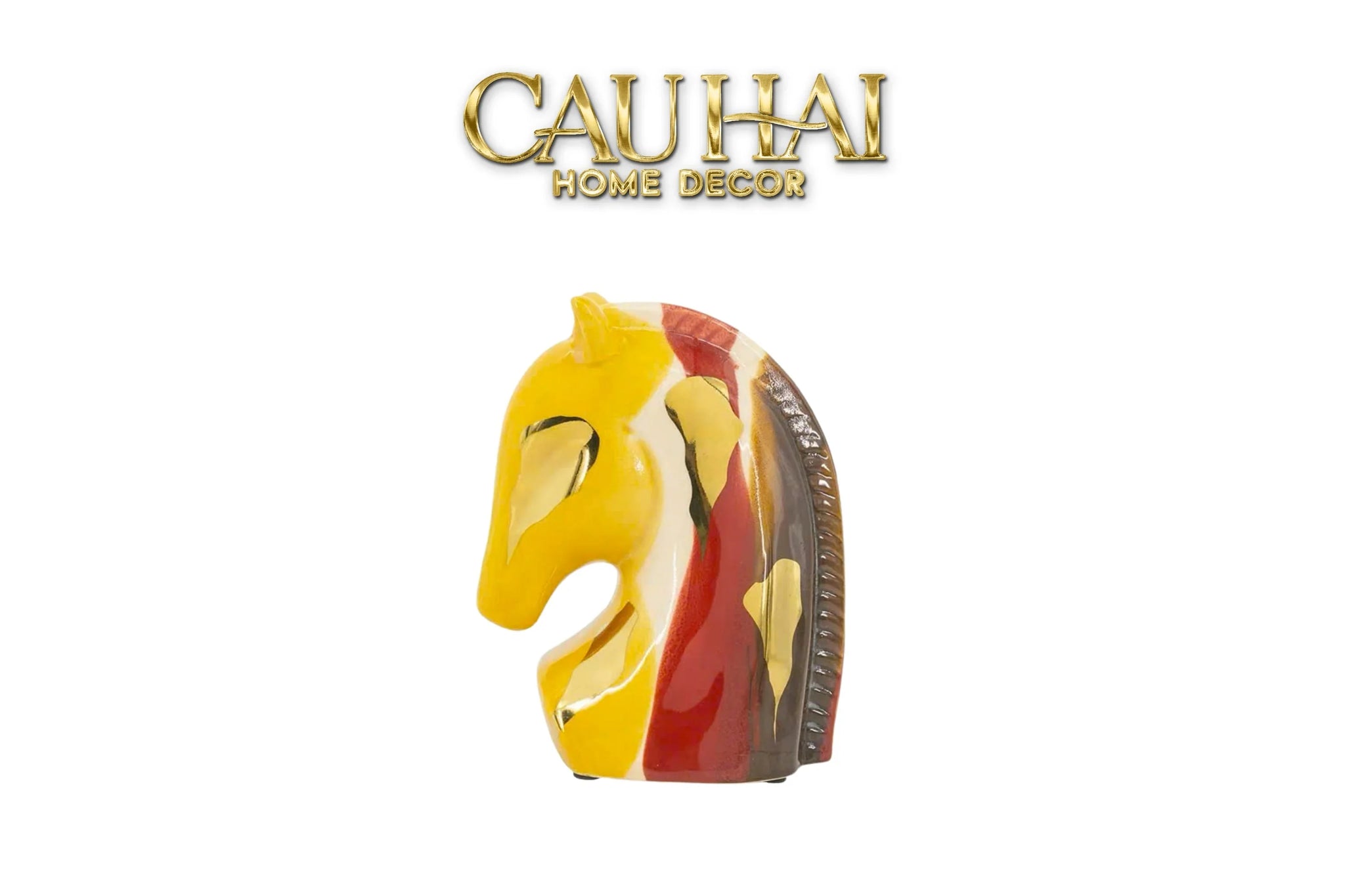 Maison Couture - Tượng Gốm Đầu Ngựa Equine Silhouette Sculpture Layered Painting Glazing H18/H28-TƯỢNG TRANG TRÍ-CẬU HAI HOME DECOR