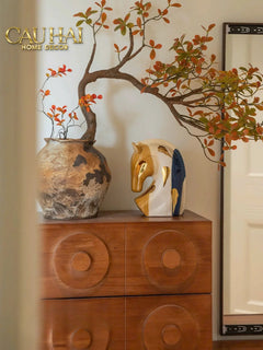 Maison Couture - Tượng Gốm Đầu Ngựa Equine Silhouette Sculpture Layered Painting Glazing H18/H28-TƯỢNG TRANG TRÍ-CẬU HAI HOME DECOR
