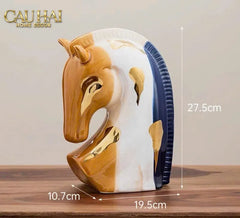 Maison Couture - Tượng Gốm Đầu Ngựa Equine Silhouette Sculpture Layered Painting Glazing H18/H28-TƯỢNG TRANG TRÍ-CẬU HAI HOME DECOR