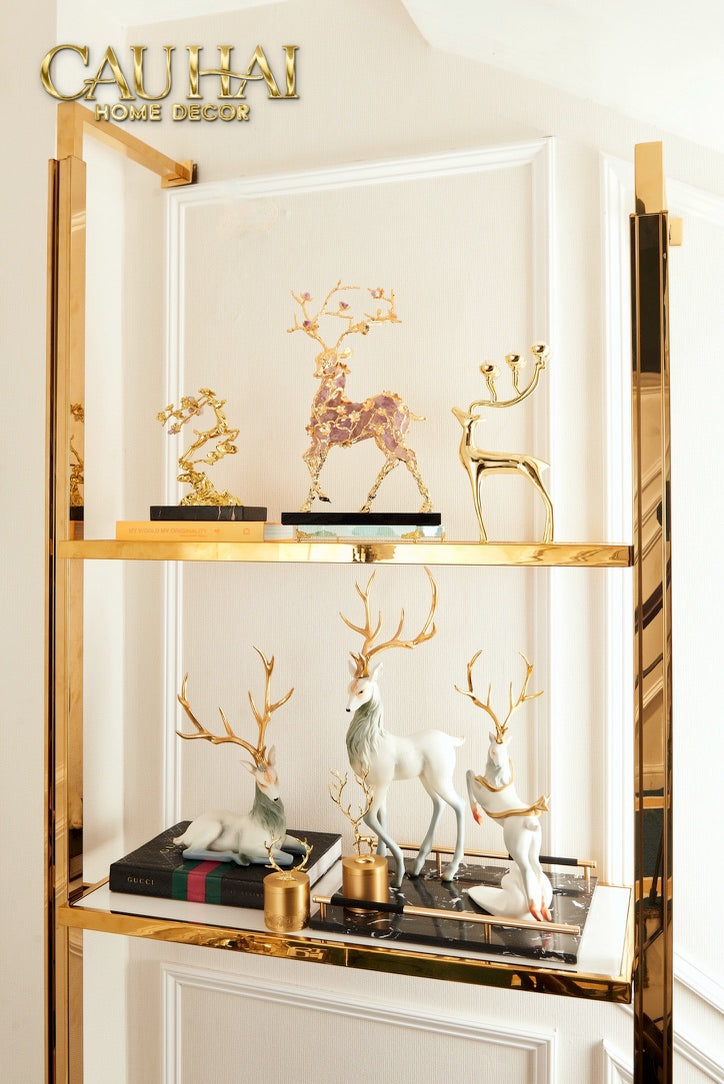 Maison Couture - Tượng Hươu Đồng Đá Thạch Anh Tím Sentinel Prima Gemstones Antler - H44x26-TƯỢNG TRANG TRÍ-CẬU HAI HOME DECOR