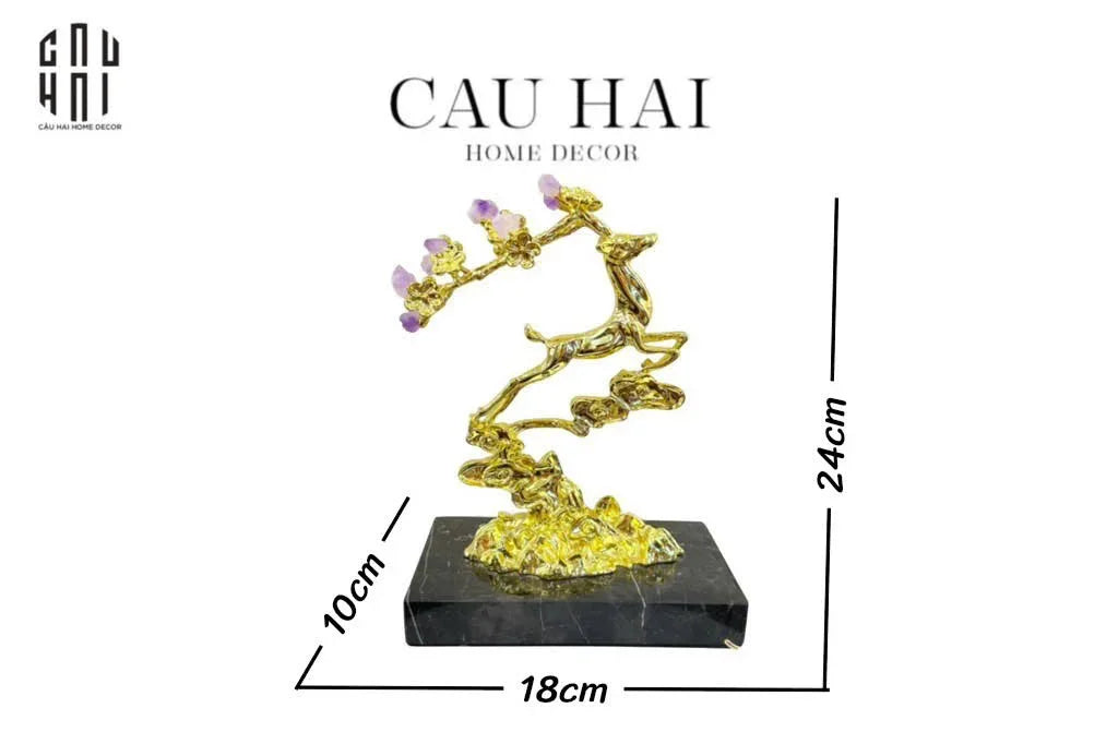 Maison Couture - Tượng Hươu Golden Elk Of Fortune Amethyst-CẬU HAI HOME DECOR