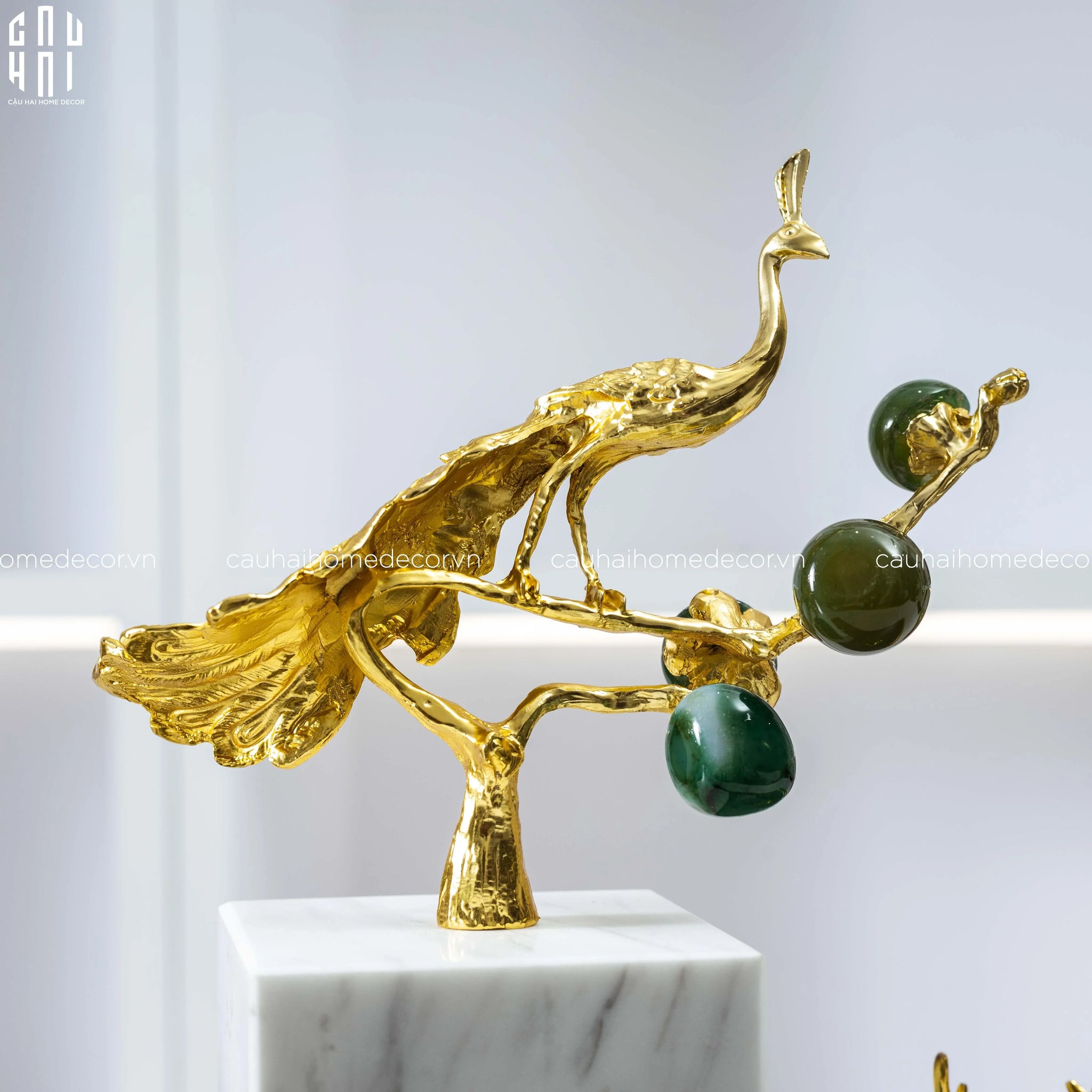 Maison Couture - Tượng Khổng Kim Tước Le Paon D'Or De L'Empereur 15x21-CẬU HAI HOME DECOR