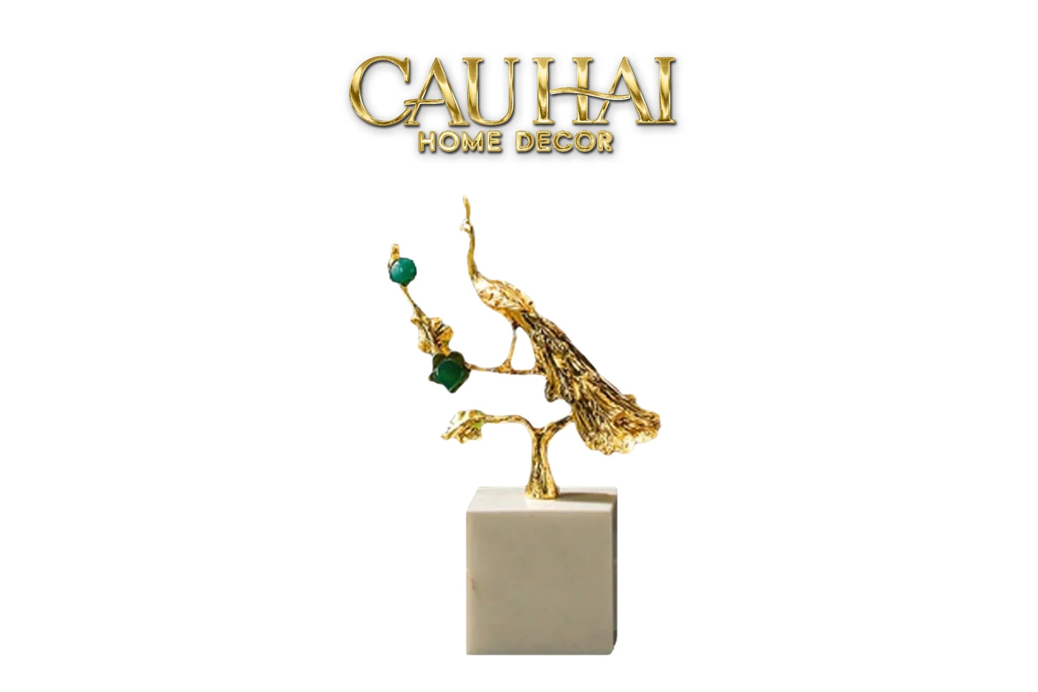 Maison Couture - Tượng Khổng Kim Tước Le Paon D'Or De L'Empereur 15x21-CẬU HAI HOME DECOR