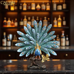 Maison Couture - Tượng Khổng Tước Royal Paon Plumage - Empress Fan 29x31 cm-TƯỢNG TRANG TRÍ-CẬU HAI HOME DECOR